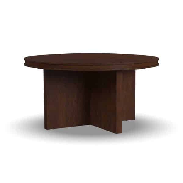Waterfall Coffee Table - Round, Rich Walnut
