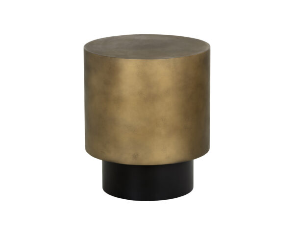 Bernaby End Table - Antique Brass, Black