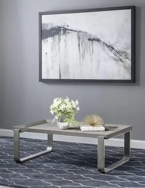Terra Luna Rectangular Cocktail Table w/ Metal Base