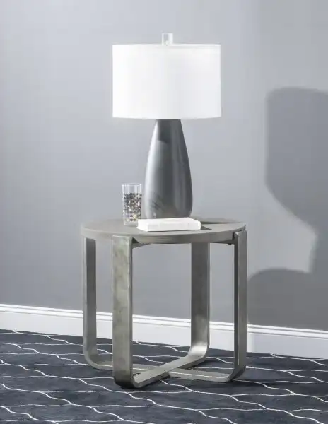 Terra Luna Round Side Table w/ Metal Base