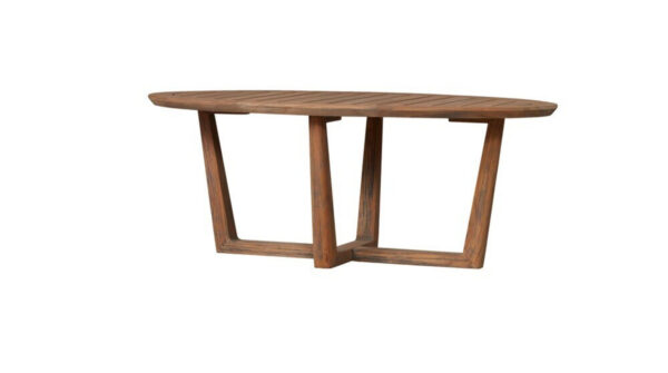 Teak Oval Sled Base Cocktail Table