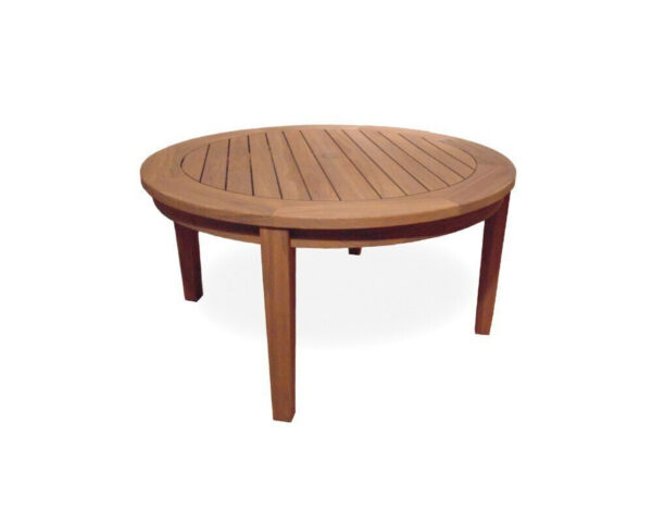 Teak Round Tapered Leg Cocktail Table