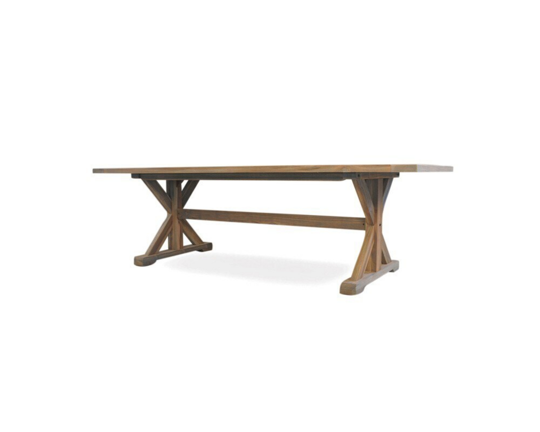 Teak Rectangular Trestle Base Dining Table
