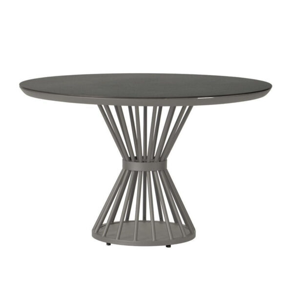 Round Dining Table with White Marble Top