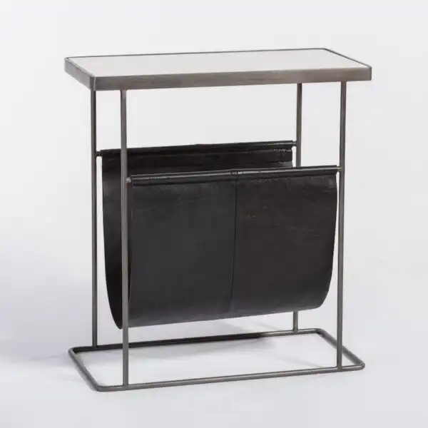 Stanton Accent Table - Aged Obsidian and Burnished Riviera