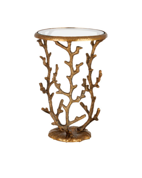 Coral Brass Accent Table
