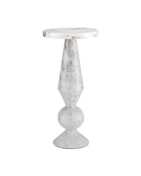 Quince White Marble Accent Table