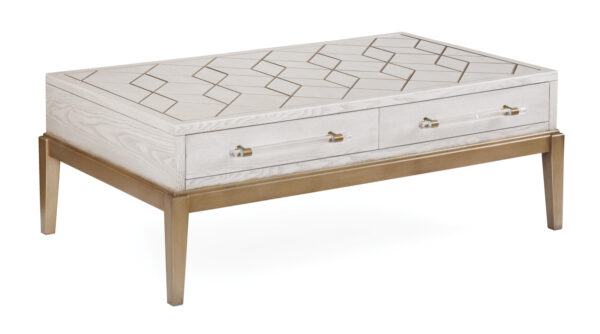 Perrine White Rectangular Cocktail Table