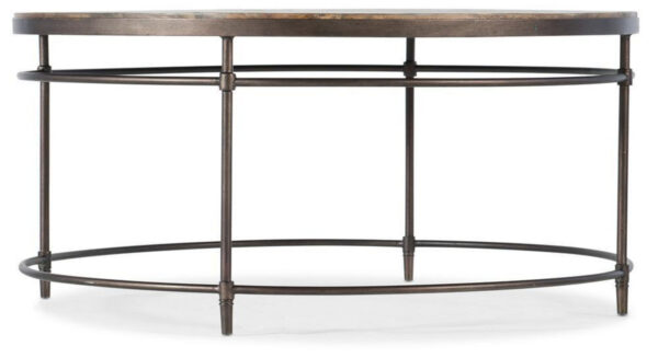St. Armand Cocktail Table - Round, Light Natural, Antique Bronze