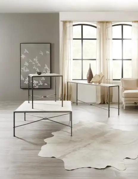 Cocktail Table with X-Stretcher Metal Base