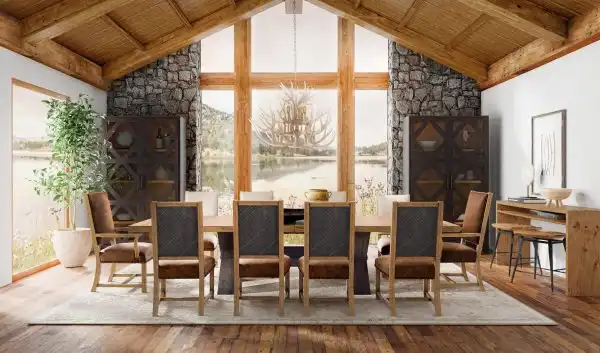 Big Sky Trestle Dining Table with Two 20″ Leaves