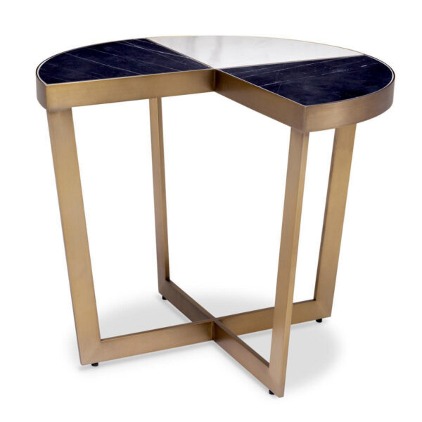 Turino Side Table - Brushed Brass, Black