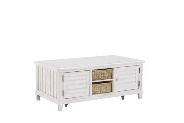 Cane Bay Cocktail Table with Rattan Baskets