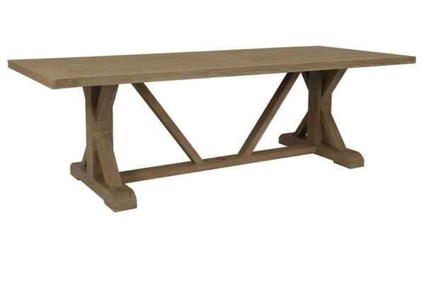 Coastal Teak Trestle Dining Table