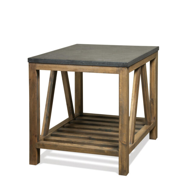 Weatherford Rectangular End Table w/ Bluestone Top