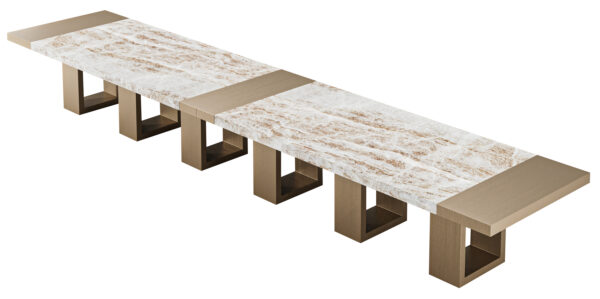 Cafe Dining Table with Stone Top