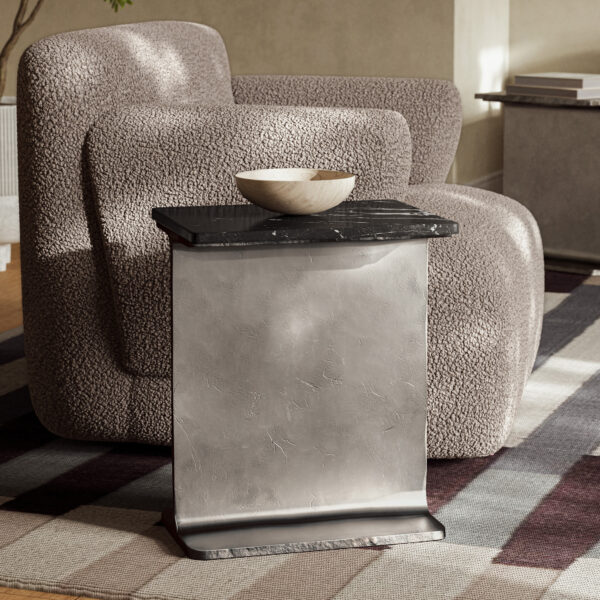Zuma I-Beam Marble Side Table