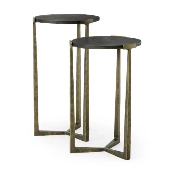 Atticus Wood Nesting Accent Table, Set of 2